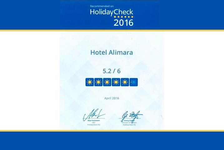 Els usuaris de Holidaycheck valoren molt positivament l’Hotel Alimara